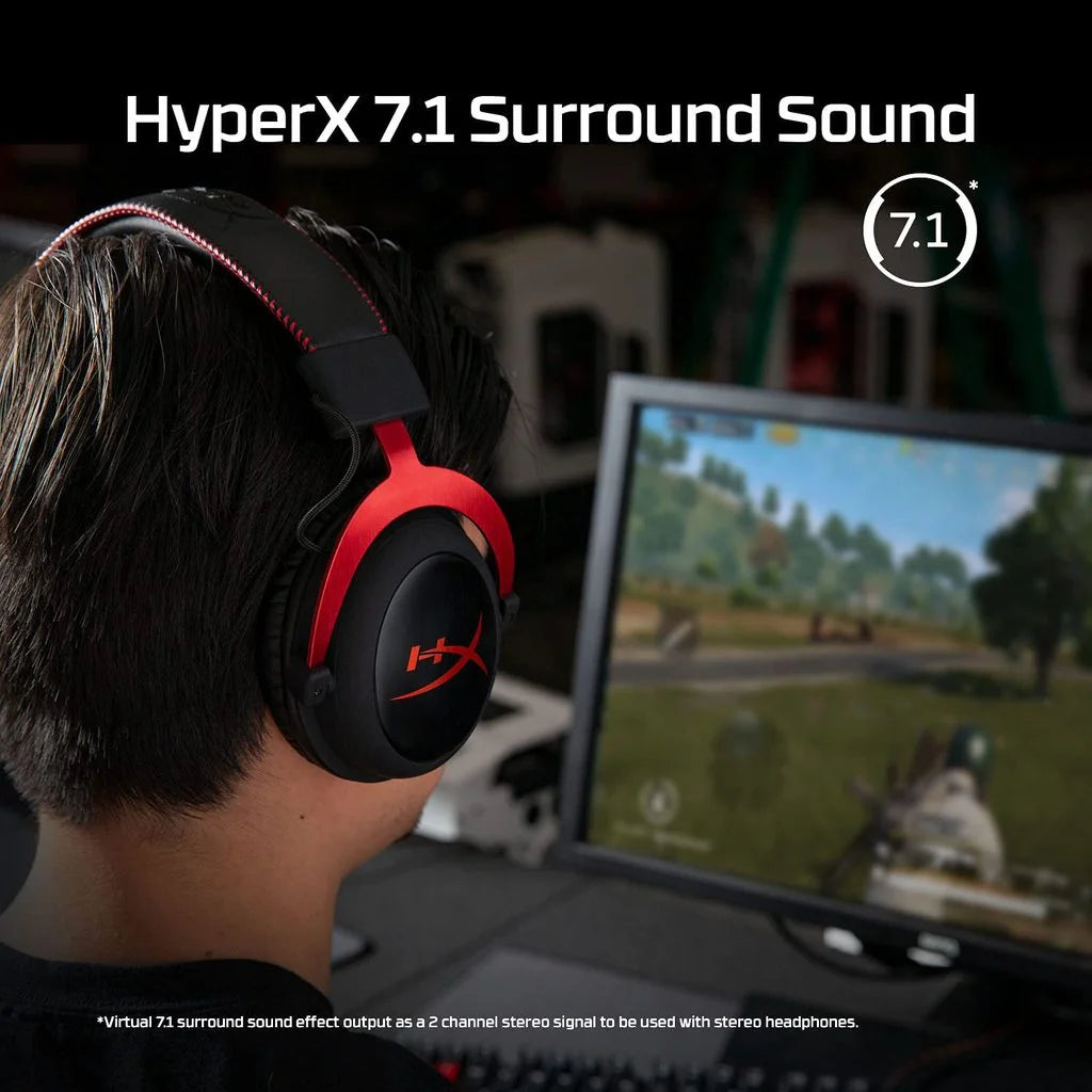 سماعة الألعاب HyperX Cloud II - صوت محيطي 7.1 (أحمر)