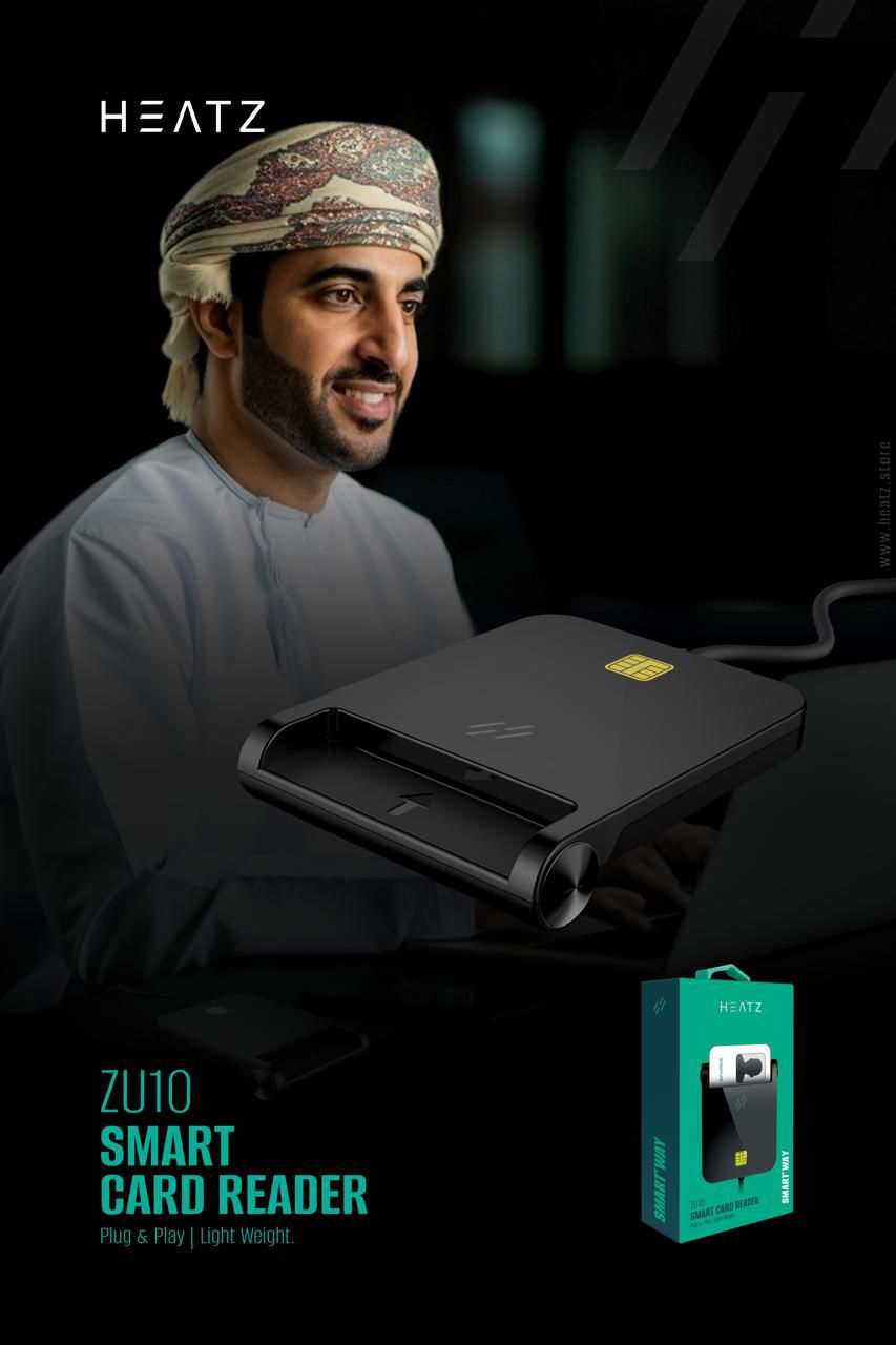 قارئ بطاقات الهوية الذكية HEATZ ZU10 - جهاز USB 2.0 للتوصيل والتشغيل لضمان التعرف الآمن،