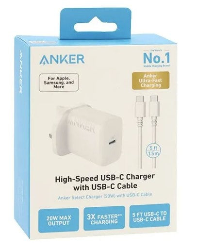 شاحن انكر سيليكت (20 واط) مع كابل C B2347K21USB-