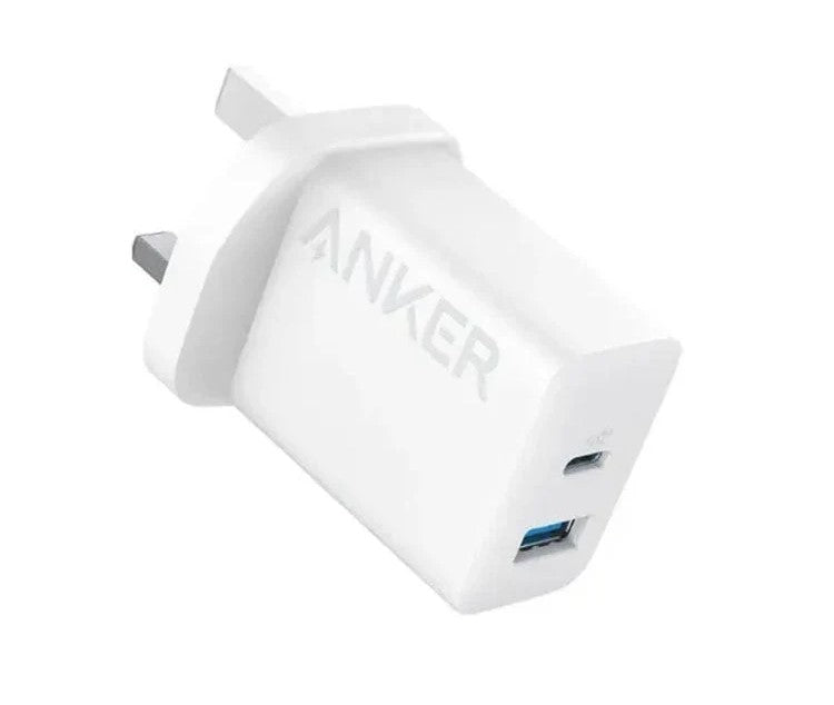 شاحن أنكر سيليكت (20 واط، منفذين) مع كابل USB-C
