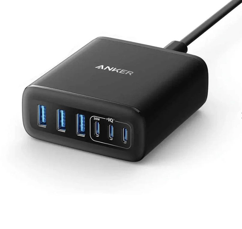 شاحن Anker GaN متعدد الأجهزة، 6 منافذ، بقوة 112 واط - A2154K11