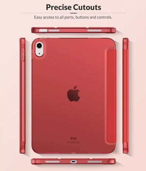 حافظة لجهاز Apple iPad الجيل العاشر 2022 (10.9 بوصة، تنبيه/سكون تلقائي) - أحمر