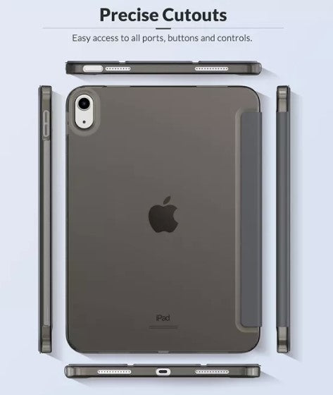 حافظة لجهاز Apple iPad الجيل العاشر 2022 (10.9 بوصة، خاصية الإيقاظ/السكون التلقائي) - رمادي
