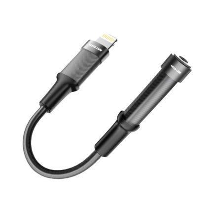 محول سماعة أذن Green Lion من Lightning إلى 3.5 Aux 12CM - أسود