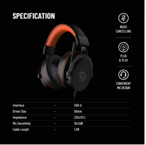 سماعات رأس ألعاب Porodo Gaming PC RGB ENC - أسود